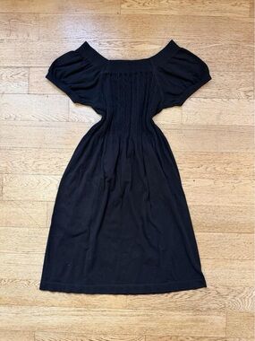 Y2K JJ Authentic Black Smocked Babydoll Mini Dress